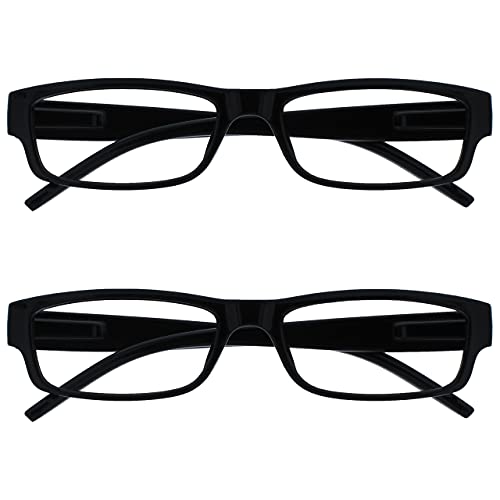 The Reading Glasses Company Gafas De Lectura Negro Ligero Cómodo Lectores Valor Pack 2 Estilo Diseñador Hombres Mujeres Uvr2Pk032 +2,50 2 Unidades 70 g