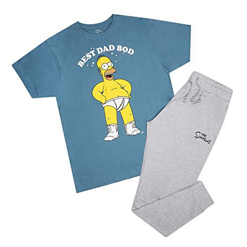 The Simpsons Best Dad BOD Pyjama Set Juego de Pijama, Multicolor, Small para Hombre