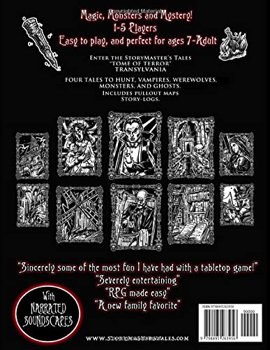 The Storymaster's Tales "Tome of Terror" Transylvania.: Vampire, Werewolf and Frankenstein Horror Family tabletop Role-playing Board game Book. Kids ... Family RPG Solo-5 players, Kids and Adults)
