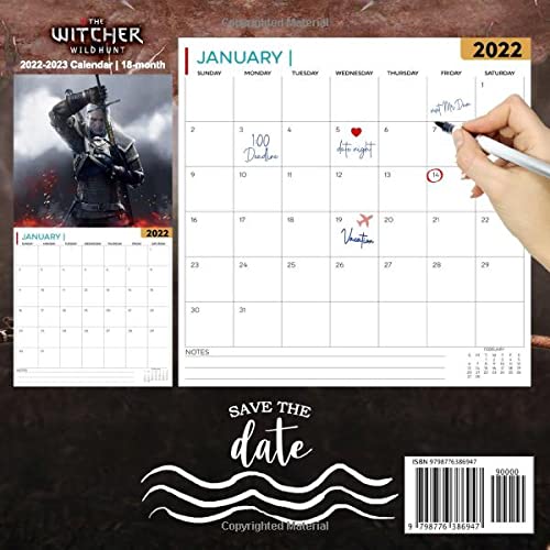 The Witcher 3 Wild Hunt: OFFICIAL 2022 Calendar - Video Game calendar 2022 - The Witcher 3 Wild Hunt -18 monthly 2022-2023 Calendar - Planner Gifts ... games Kalendar Calendario Calendrier). 1
