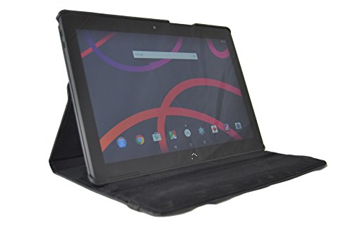 Theoutlettablet® Funda Giratoria 360º para Tablet Bq Aquaris M10 10.1" Book Cover Case Protección Delantera y Trasera Color Negro