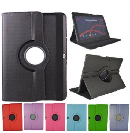 Theoutlettablet® Funda Giratoria 360º para Tablet Bq Aquaris M10 10.1" Book Cover Case Protección Delantera y Trasera Color Negro