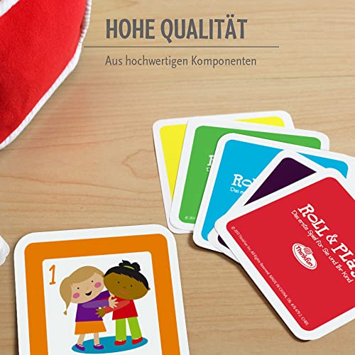 Think Fun 76479 Roll & Play El Primer Juego, fantástico Dados de Peluche con Diferentes acciones para ti y tu Hijo a Partir de 18 Meses