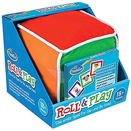 Think Fun 76479 Roll & Play El Primer Juego, fantástico Dados de Peluche con Diferentes acciones para ti y tu Hijo a Partir de 18 Meses