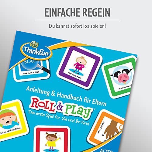 Think Fun 76479 Roll & Play El Primer Juego, fantástico Dados de Peluche con Diferentes acciones para ti y tu Hijo a Partir de 18 Meses