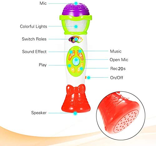 ThinkMax micrófono de Juguete, Cambios en la Voz y el micrófono de grabación, Música Antigua de Juguetes educativos para los niños y los niños (Verde)