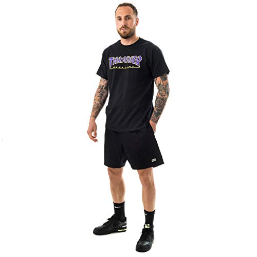 THRASHER Outlined Camiseta, Hombre, Black/Purple, m