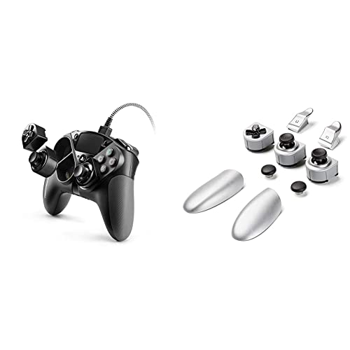 ThrustMaster - Eswap Pro Controller: Gamepad, El Versátil Mando Profesional Con Cable (Ps4 / Pc) + - Eswap Silver Color Pack, 7 Módulos Oficiales En Plata Y Negro Para El Eswap Pro Controller