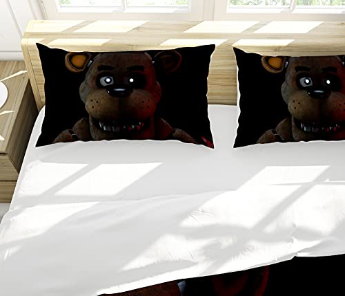 THTSSRC Five Nights at Freddy's Juego de ropa de cama, impresión digital 3D, funda nórdica de 135 x 200 cm (F7,140 x 210 cm + 80 x 80 cm x 2)