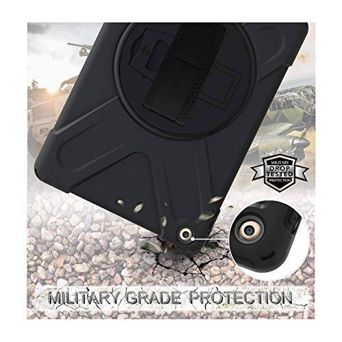 TianTa Funda para iPad Mini 1 2 3, Carcasa Antigolpes con con Soporte 360° Rotativo Asa de Mano Correa de Hombro para 7.9" Apple iPad Mini, Mini 2, Mini 3, Negro