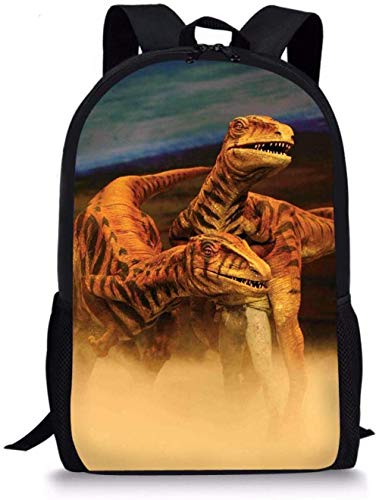 Tiger Skin Raptor Dinosaur School Bag for Kids Personalized Lightweight Cool Backpack