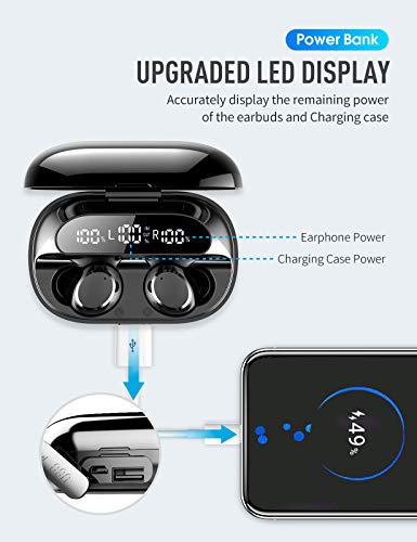 Tiksounds Auriculares Inalambricos, Auriculares Bluetooth 5.1 con Mic, 150 Horas Reproducción con Caja de Carga, HiFi Calidad de Sonido, In Ear Auriculares para Trabajo, Deporte, Juego