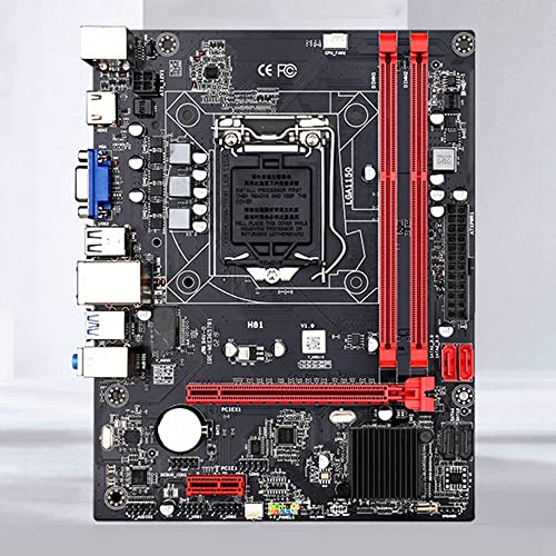 Timagebreze Placa Base H81 Placa Base de Computadora de Escritorio 1150 Pines Admite para 4Th Generation Core I3 I5 4130 4460 Set de Juego Placa Base