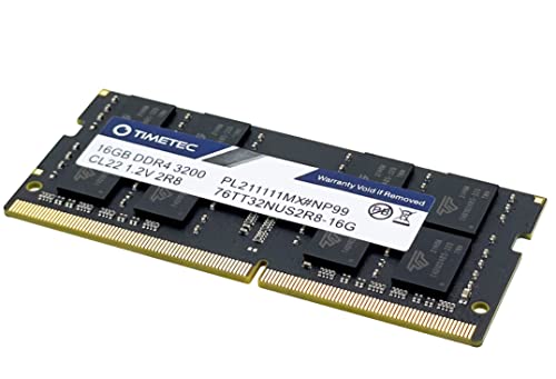 Timetec 16GB DDR4 3200MHz PC4-25600 Non-ECC Unbuffered 1.2V CL22 2Rx8 Dual Rank 260 Pin SODIMM Compatible with AMD and Intel Gaming Laptop Notebook PC Computer Memory RAM Module Upgrade (16GB)