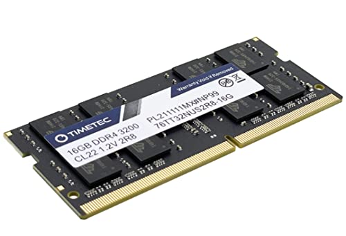 Timetec 16GB DDR4 3200MHz PC4-25600 Non-ECC Unbuffered 1.2V CL22 2Rx8 Dual Rank 260 Pin SODIMM Compatible with AMD and Intel Gaming Laptop Notebook PC Computer Memory RAM Module Upgrade (16GB)