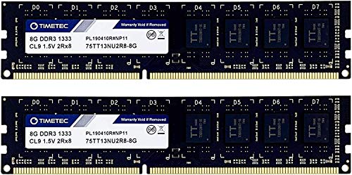 Timetec Hynix IC 16GB Kit (2x8GB) DDR3 1333MHz PC3-10600 Unbuffered Non-ECC 1.5V CL9 2Rx8 Dual Rank 240 Pin UDIMM PC Sobremesa Memoria Principal Module Upgrade