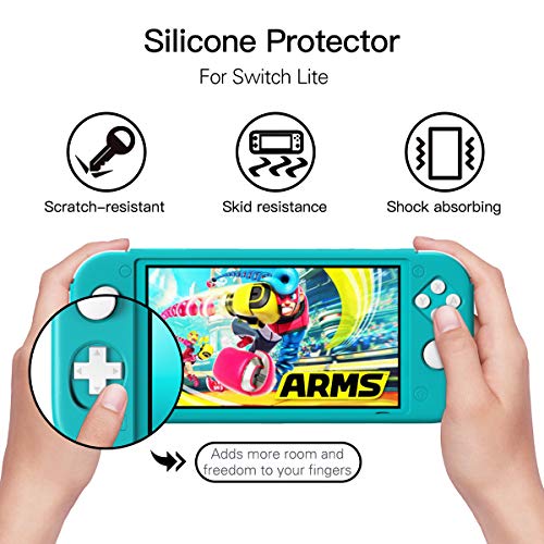 TiMOVO Funda Compatible con Nintendo Switch Lite, Cubierta Protectora Silicona Resistente, Accesorio de Decoración Anti-caída/Rasguños para la Consola Nintendo Switch Lite, Turquesa