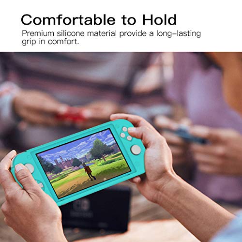 TiMOVO Funda Compatible con Nintendo Switch Lite, Cubierta Protectora Silicona Resistente, Accesorio de Decoración Anti-caída/Rasguños para la Consola Nintendo Switch Lite, Turquesa