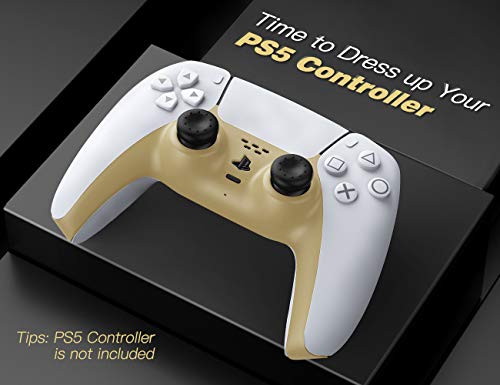 TiMOVO Funda Decorativa y Gorras para Controlador de PS5, Carcasa de ABS Duradera Ornamental para Agarre Resistente al Sudor Rasguño Choque Cubierta para Mando de Playstation 5, Amarillo