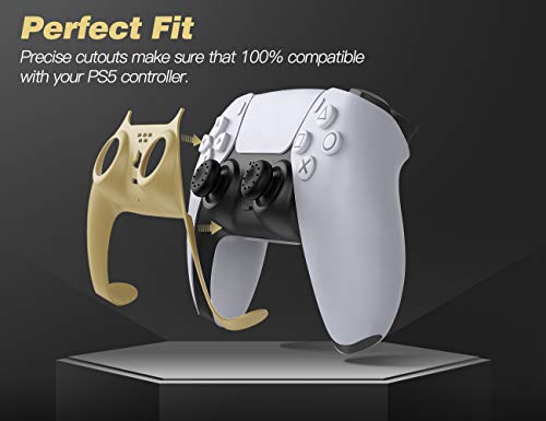 TiMOVO Funda Decorativa y Gorras para Controlador de PS5, Carcasa de ABS Duradera Ornamental para Agarre Resistente al Sudor Rasguño Choque Cubierta para Mando de Playstation 5, Amarillo