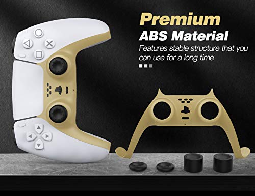 TiMOVO Funda Decorativa y Gorras para Controlador de PS5, Carcasa de ABS Duradera Ornamental para Agarre Resistente al Sudor Rasguño Choque Cubierta para Mando de Playstation 5, Amarillo