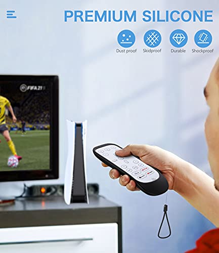 TiMOVO Fundas de Silicona para Mando a Distancia PS5, 2 PZS Protectores Antideslizantes Resistentes a Golpes Suciedad con Correas de Mano Cubierta para Control Remoto Playstation 5, Negro + Blanco