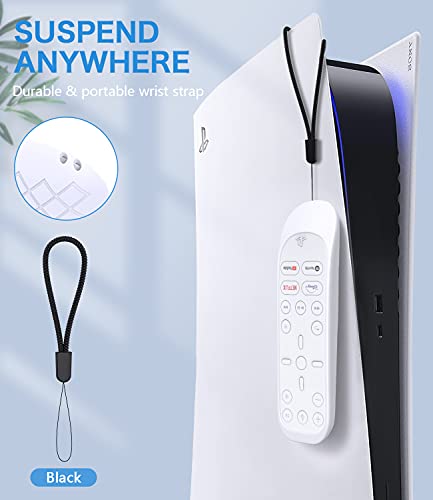 TiMOVO Fundas de Silicona para Mando a Distancia PS5, 2 PZS Protectores Antideslizantes Resistentes a Golpes Suciedad con Correas de Mano Cubierta para Control Remoto Playstation 5, Negro + Blanco