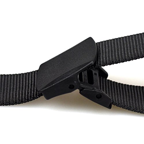 Tinksky Cinturón militar de los hombres de la correa ajustable Cinturón táctico al aire libre ajustable con la hebilla plástica, regalos del día de padre o regalo para los hombres (negro)