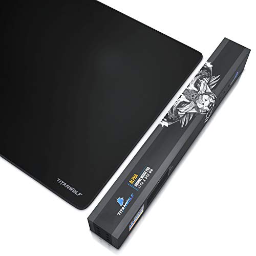 TITANWOLF - Alfombrilla de Ratón de Gran Tamaño 1200x600mm - Mouse Pad Gaming XXXL - para Precisión y Velocidad en Juegos - Antideslizante - Superficie de Tejido - para Teclado de PC y portátil