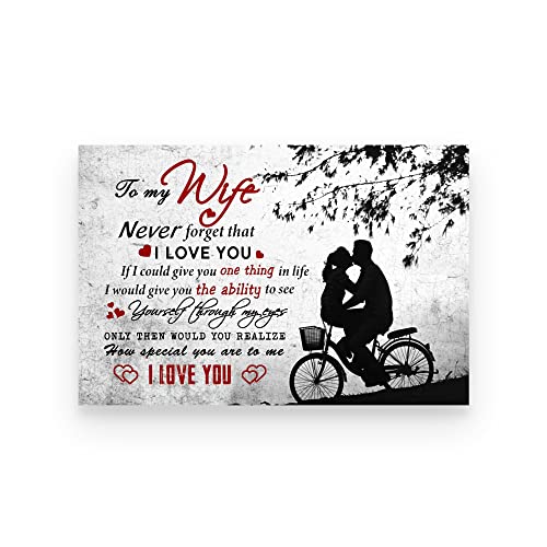 To Wife I Love You Then I Love You Still - Arte de pared con texto en inglés «To Wife Life is filled with Blissful Times Printing», «To Wife I Will Love You Until I Die (texto en inglés)