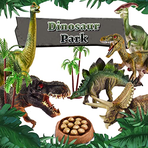 TOEY PLAY Juguetes Dinosaurios con Huevos de Dinosaurio, Coches y Caja de Almacenamiento, Juego Regalos para Niños Niñas 3 4 5 Años