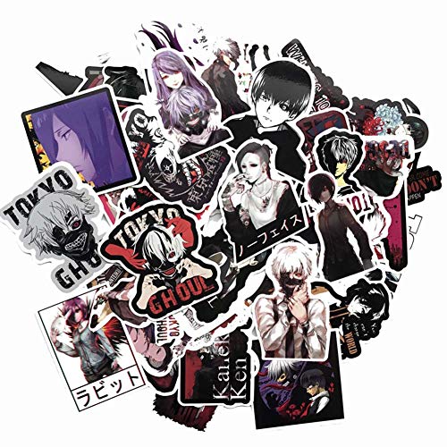 Tokyo Ghoul - Pegatinas adhesivas para ordenador portátil, impermeable, para decoración de equipaje sin forro, 52 unidades