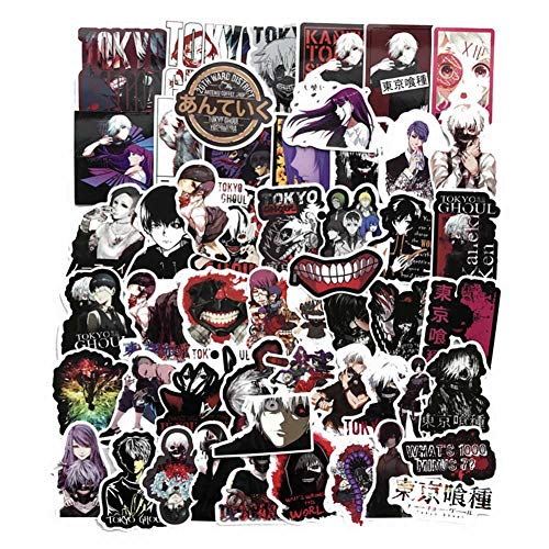 Tokyo Ghoul - Pegatinas adhesivas para ordenador portátil, impermeable, para decoración de equipaje sin forro, 52 unidades