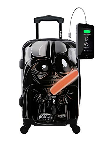 TOKYOTO - Maleta de Cabina Equipaje de Mano con Cargador USB, 8000mAh, 55x40x20 cm | Maleta Juvenil, Trolley de Viaje Ryanair, Easyjet | Maleta de Viaje Rígida Black Empire