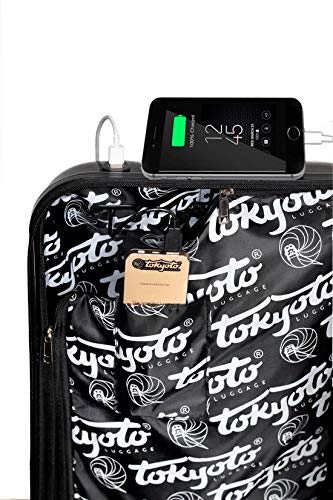 TOKYOTO - Maleta de Cabina Infantil Niños Equipaje de Mano Iron Boy, con Cargador USB, 8000mAh, 55x40x20 cm | Maleta Juvenil, Trolley de Viaje Ryanair, Easyjet | Maleta de Viaje Rígida