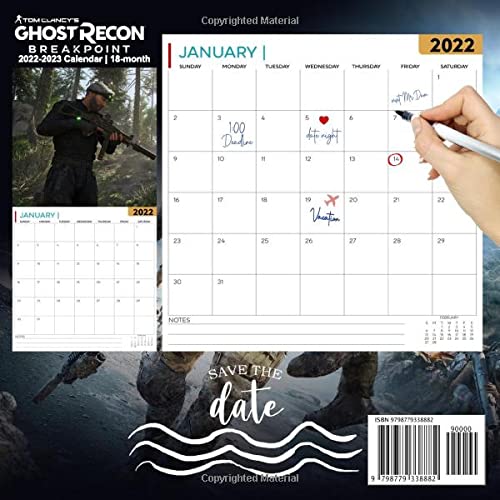 Tom Clạncy’s Ghost Rẹcon Breakpoint: Video Game Calendar 2022 - Games calendar 2022-2023 18 months- Planner Gifts boys girls kids and all Fans (Kalendar Calendario Calendrier).14