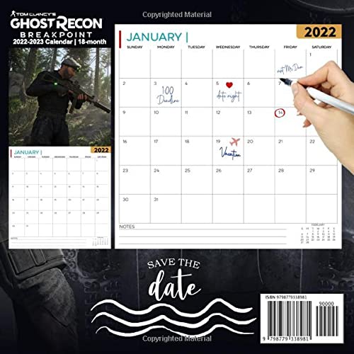 Tom Clạncy’s Ghost Rẹcon Breakpoint: Video Game Calendar 2022 - Games calendar 2022-2023 18 months- Planner Gifts boys girls kids and all Fans (Kalendar Calendario Calendrier).15