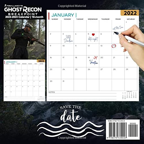 Tom Clạncy’s Ghost Rẹcon Breakpoint: Video Game Calendar 2022 - Games calendar 2022-2023 18 months- Planner Gifts boys girls kids and all Fans (Kalendar Calendario Calendrier).18