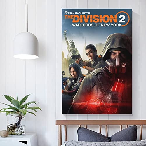 Tom Clancy's The Division 2 Warlords of New York - Juego de cubierta de juego de expansión para lienzo y arte de pared, diseño moderno de la familia y amigos, 50 x 75 cm