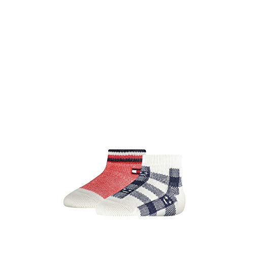 Tommy Hilfiger Plaid Check Baby Sock (2 Pack) Calcetines, Marca: Tommy Original, 19-22 para Bebés