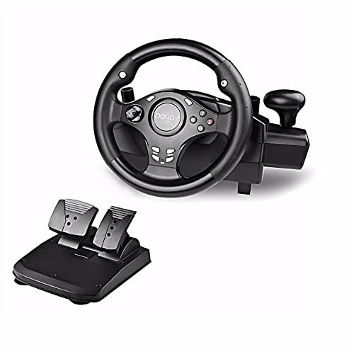 TONG Volante De Carreras De PC, Volante De Juego, Unidad De 270 ° con Engranajes Y Pedales De Respuesta, Adecuado para PS3, PS4, Interruptor, Xbox, Juego De Conducir Android Game
