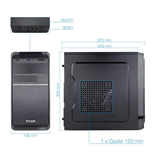 Tooq TQC-4735U3C-B - Caja minitorre, Micro-ATX (500W) Color Negro