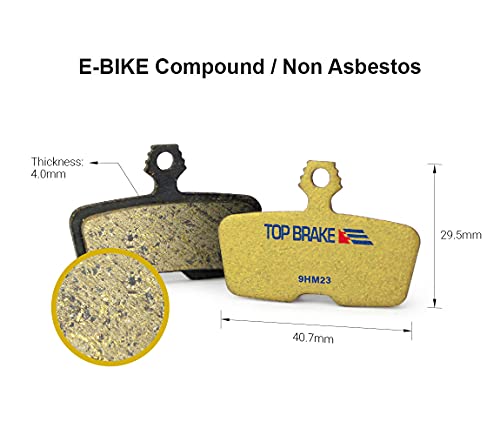 Top Brake Pastillas de Freno de Disco Bicicleta para AVID SRAM Code R/RE/RSC, Guide RE (Premium E+ - Dorado)