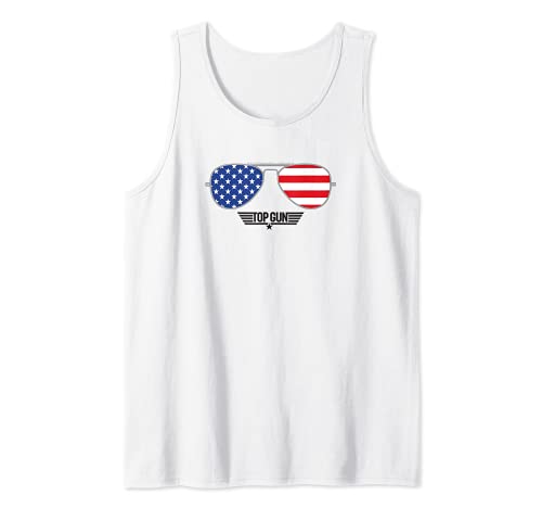 Top Gun Patriotic Sun Glasses Flag Fill Camiseta sin Mangas
