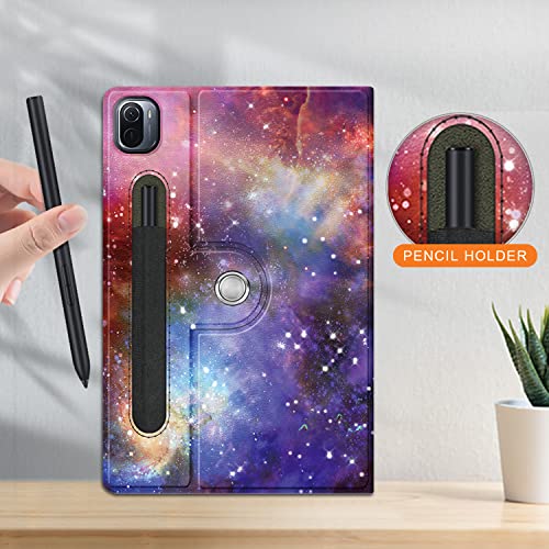 TOPCASE Estuche Giratorio 360º para Xiaomi Mi Pad 5/Mi Pad 5 Pro 11 Pulgadas 2021,Funda con Función Soporte y Portalápices y Auto Sueño/Estela,Galaxia