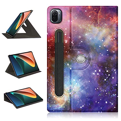 TOPCASE Estuche Giratorio 360º para Xiaomi Mi Pad 5/Mi Pad 5 Pro 11 Pulgadas 2021,Funda con Función Soporte y Portalápices y Auto Sueño/Estela,Galaxia