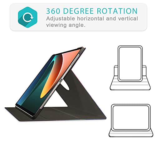 TOPCASE Estuche Giratorio 360º para Xiaomi Mi Pad 5/Mi Pad 5 Pro 11 Pulgadas 2021,Funda con Función Soporte y Portalápices y Auto Sueño/Estela,Galaxia