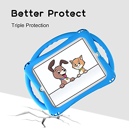 TopEsct iPad 2 Funda Niños Shock Proof Material silicona Lightweight Kids Protector Cover Case con Manija para Apple iPad 2, iPad 3,iPad 4(Azul)