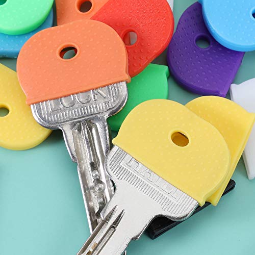 Topker 24pcs Goma Universal Semirredonda Key Caps Cubierta de la Cabeza Solid Key Shell Regalo Unisex Color al Azar