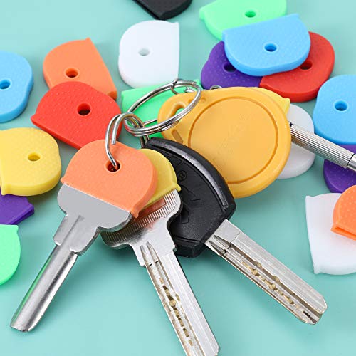 Topker 24pcs Goma Universal Semirredonda Key Caps Cubierta de la Cabeza Solid Key Shell Regalo Unisex Color al Azar
